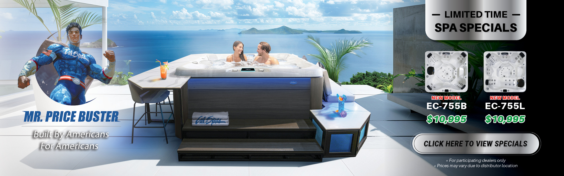 Calspas hot tub being used in a family setting - Cary